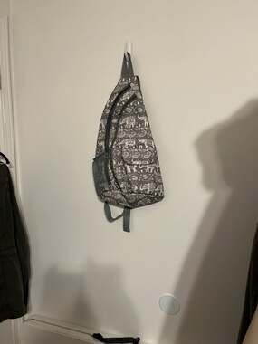 Wallflower Grey Boho Paisley Elephant Crossbody Sling Backpack